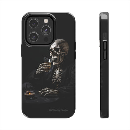 "Embrace the Dark Side with Our Skeleton Drinking Phone Case" -Tough Phone Cases