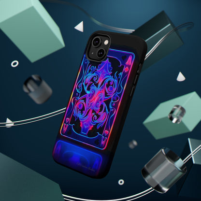 Introducing the "Neon Ace of Hearts" Cell Phone Case – Elevate Your Style with a Dazzling Card -MagSafe Tough Cases