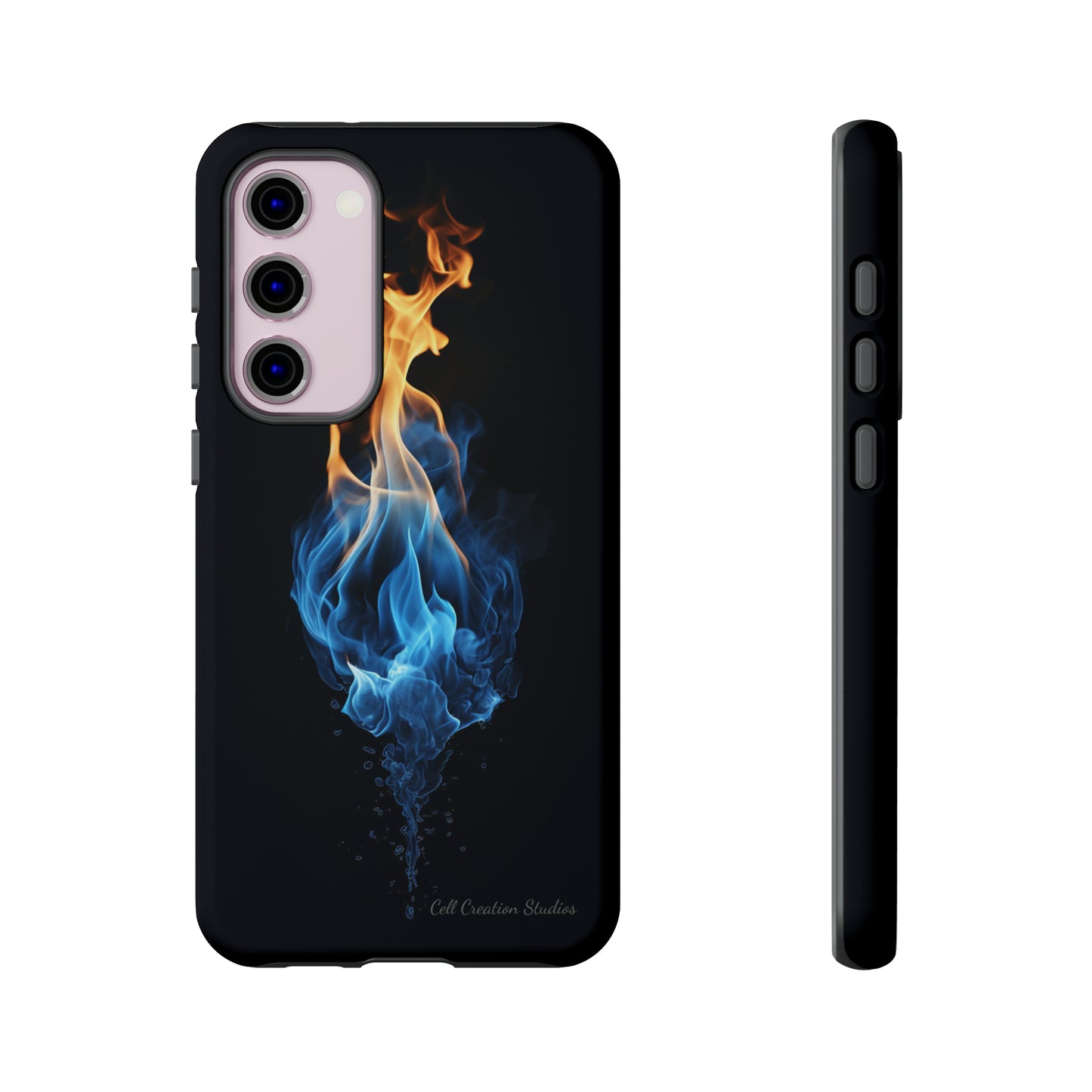 "Elegant Blue and Orange Flame" Phone Case: Ignite Your Style -Tough Cases