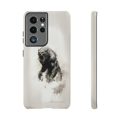 "Moonlit Shadow" Werewolf Sketch Cell Phone Case -Tough Cases