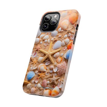 "Seaside Serenity Phone Case: Starfish and Seashells" -Tough Phone Cases