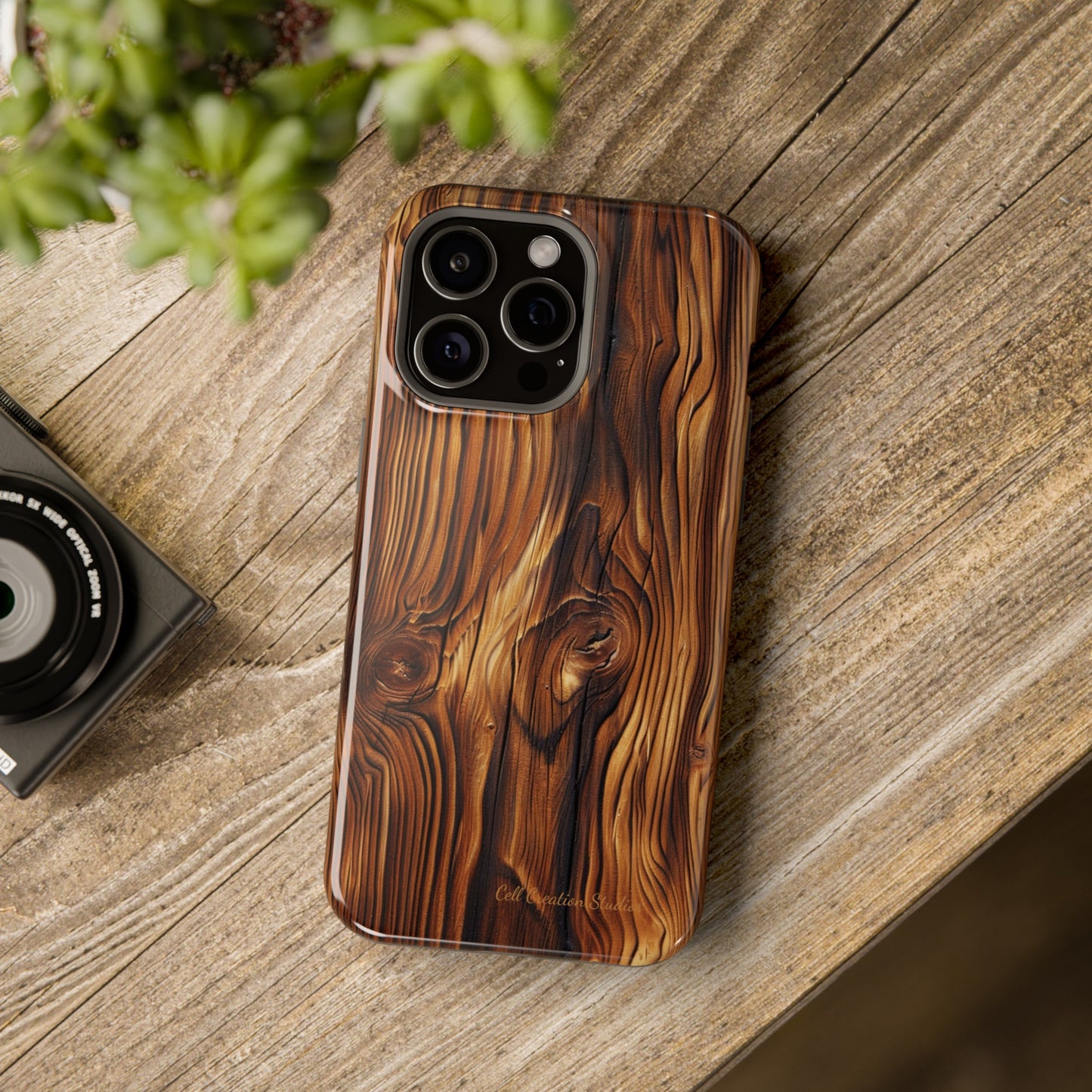 "Wood Grain Elegance" -MagSafe Tough iPhone Cases