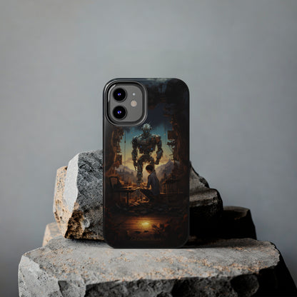 Introducing the "Mechanical Bond" Cell Phone Case – Witness a Captivating Moment of Giant Robot and Boy -Tough Phone Cases