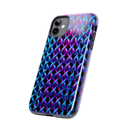 Introducing the "Neon Chainlink Glow" Cell Phone Case – Illuminate Your Style with Vibrant Chain Pattern Design -Tough Phone Cases