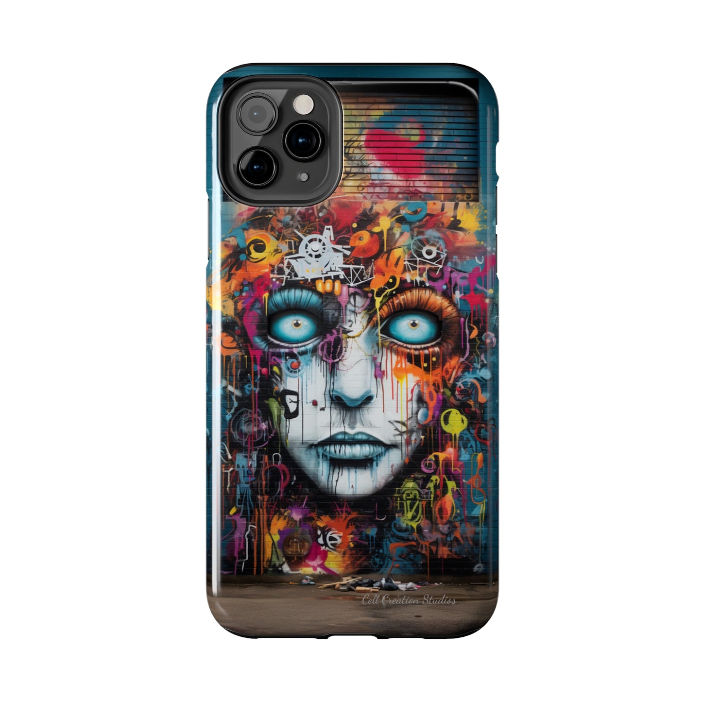 Elevate Your Style with our "Graffiti Face Concrete Wall" Phone Case -Tough Phone Cases