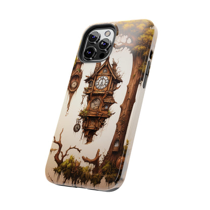 Introducing the "Mystical Wooden Clock" Cell Phone Case – Embrace Enchantment and Timeless Beauty -Tough Phone Cases