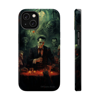 Introducing the "Dracula's Halloween Soiree" Cell Phone Case – Join the Spooky Gathering -MagSafe Tough Cases