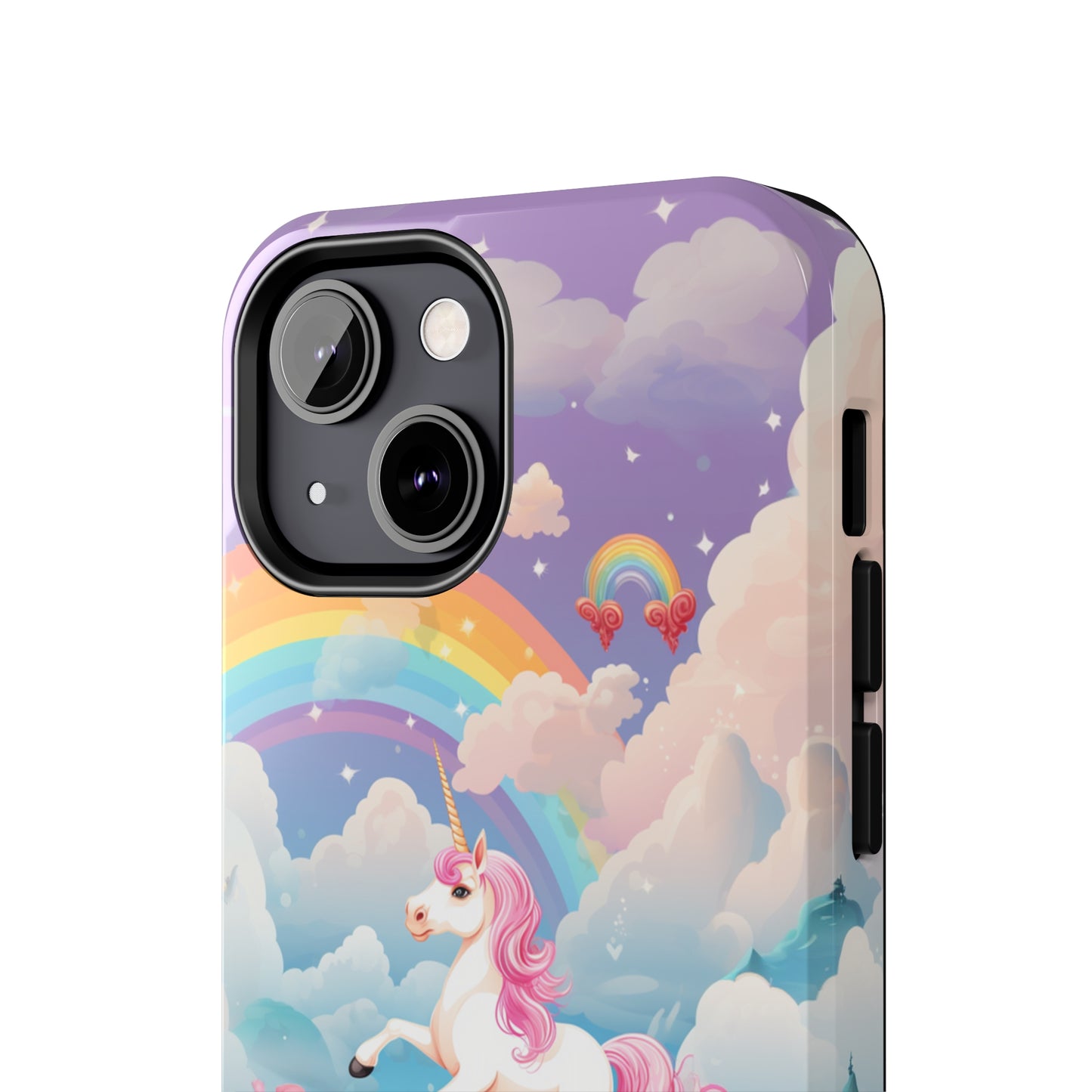 Introducing the "Floral Enchantment" Cell Phone Case – Embrace Your Imagination with a Unicorn in a Field of Flowers -Tough Phone Cases