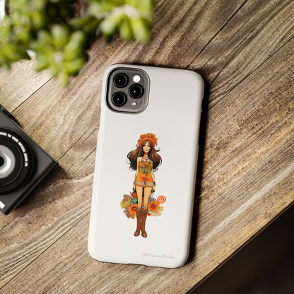 Introducing the "Groovy Hippie Chick" Cell Phone Case – Peace, Love, and Retro Style -Tough Phone Cases