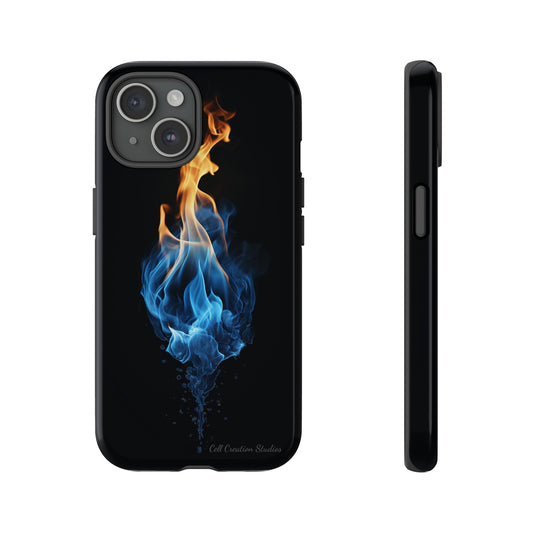 "Elegant Blue and Orange Flame" Phone Case: Ignite Your Style -Tough Cases