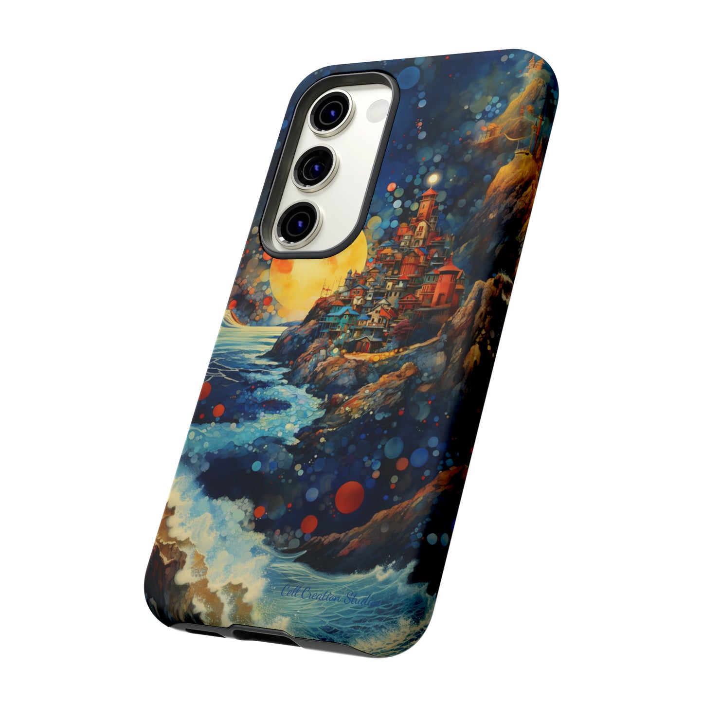 "Moonlit Coastal Vista" -Tough Samsung Phone Cases