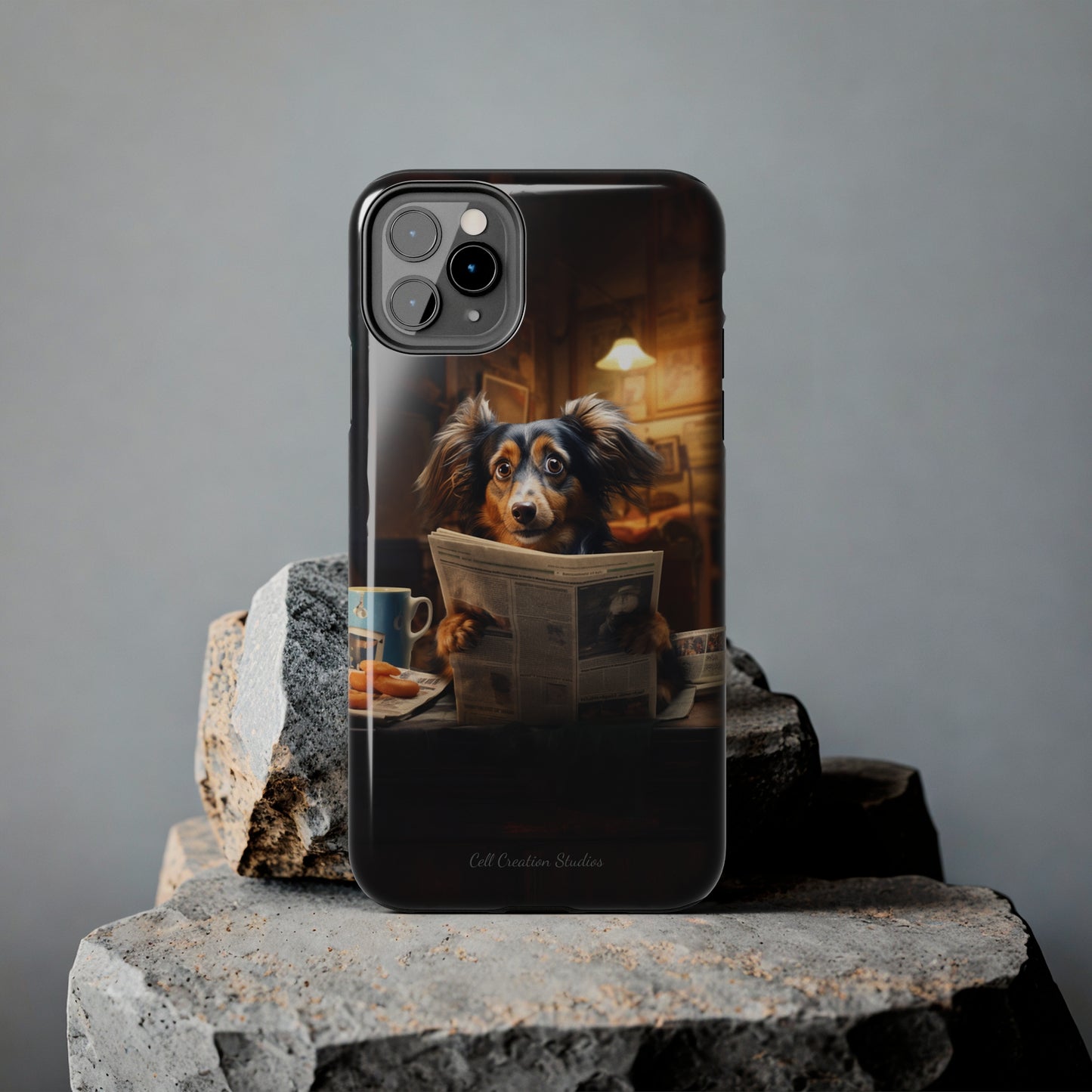 Introducing the "Pup's Perusal" Cell Phone Case – Unleash Heartwarming Humor -Tough Phone Cases