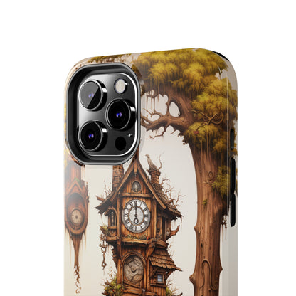 Introducing the "Mystical Wooden Clock" Cell Phone Case – Embrace Enchantment and Timeless Beauty -Tough Phone Cases