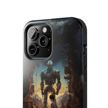 Introducing the "Mechanical Bond" Cell Phone Case – Witness a Captivating Moment of Giant Robot and Boy -Tough Phone Cases