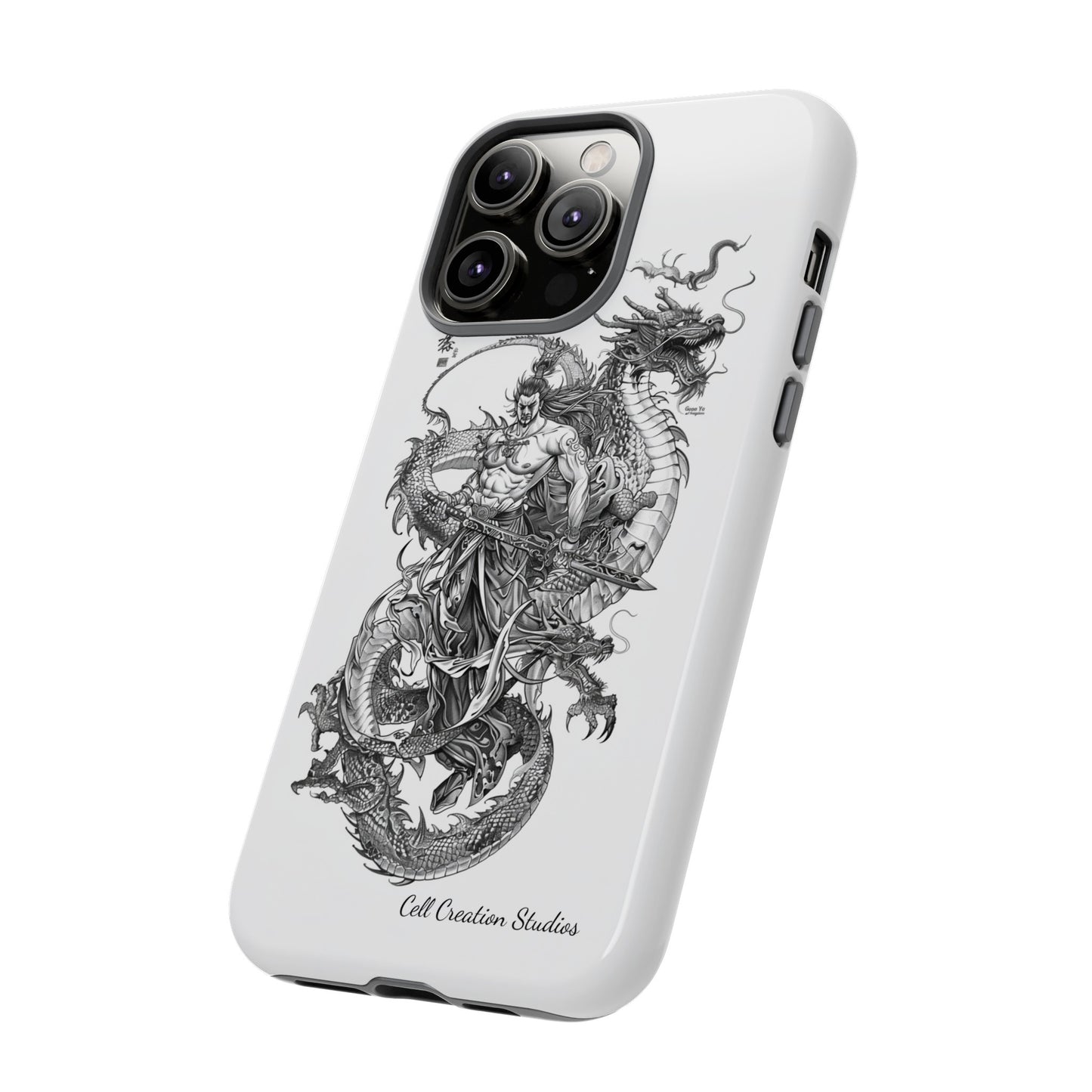 "Samurai and Dragon Sketch" -Tough iPhone Cases