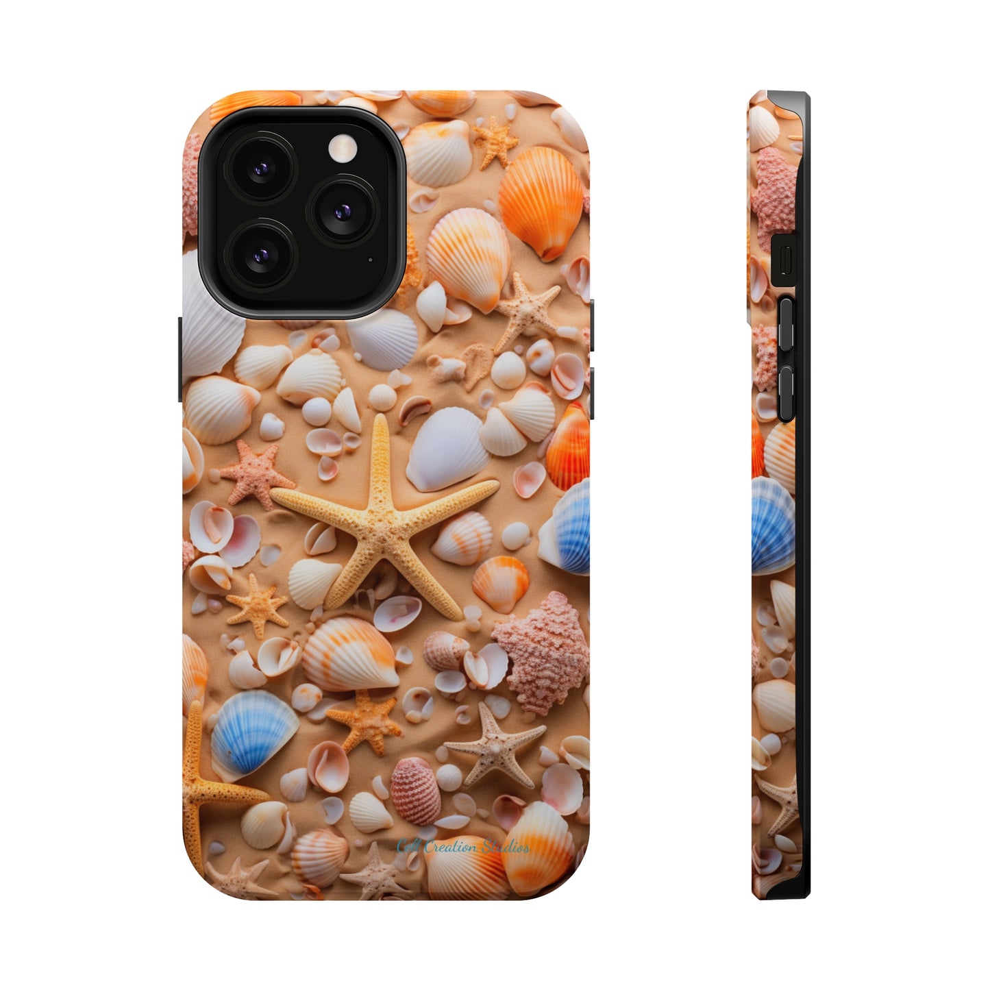 "Seaside Serenity Phone Case: Starfish and Seashells" -MagSafe Tough Cases