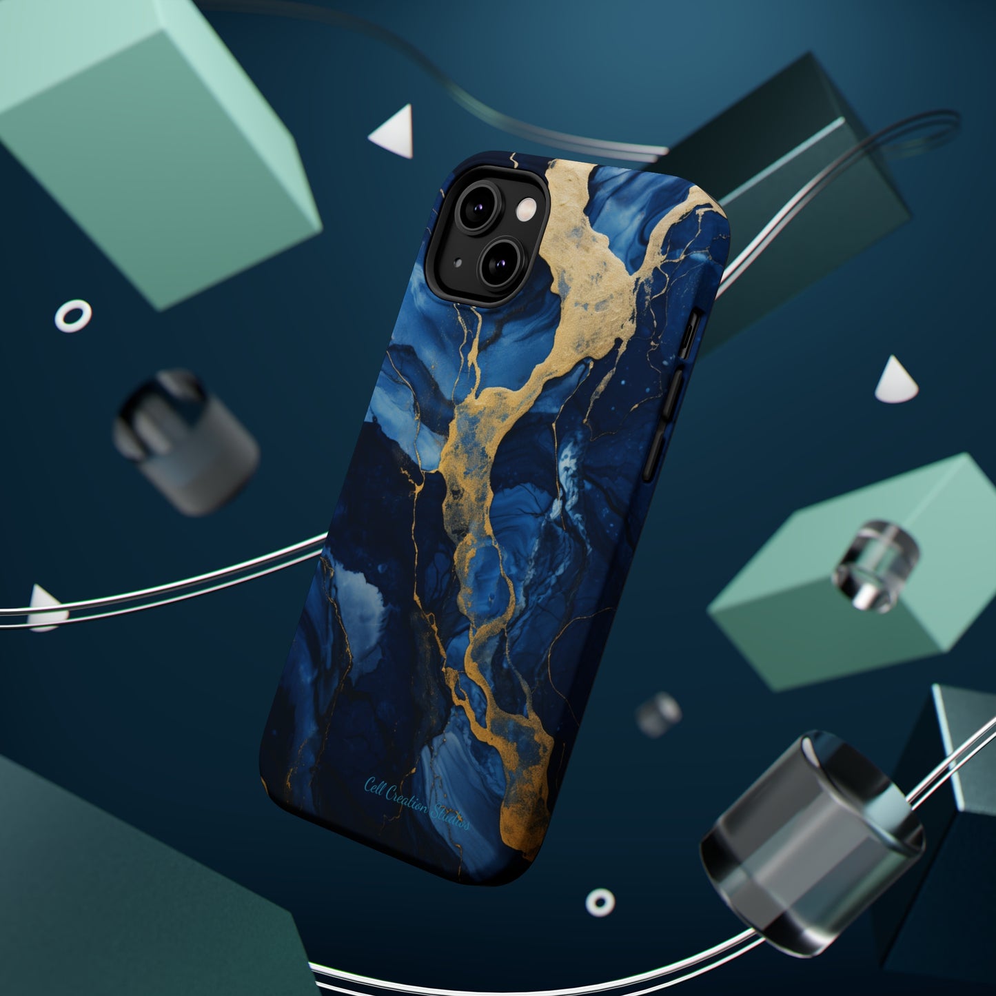 "Azure Elegance Marble" -MagSafe Tough iPhone Cases