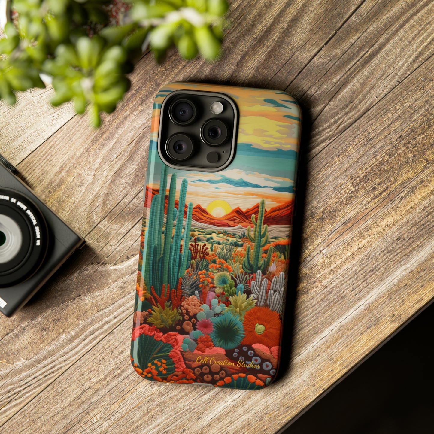 "Desert Bloom Embroidery" -Tough iPhone Cases