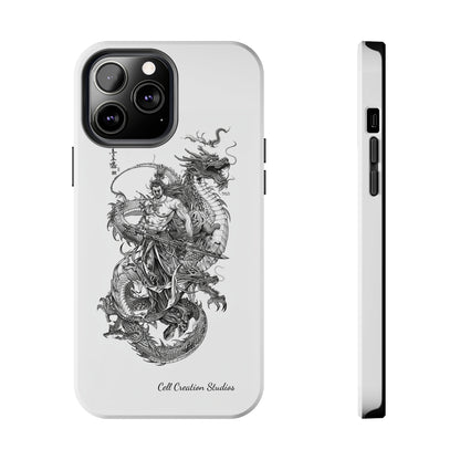 "Samurai and Dragon Sketch" -Tough iPhone Cases