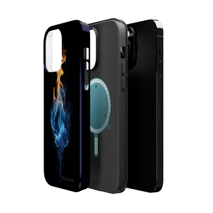 "Elegant Blue and Orange Flame" Phone Case: Ignite Your Style -MagSafe Tough Cases