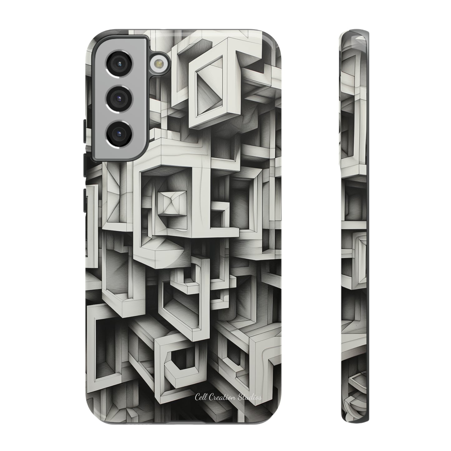 The "Geometric Right Angles" Cell Phone Case -Experience Sleek Simplicity-Tough Phone Cases-Tough Cases