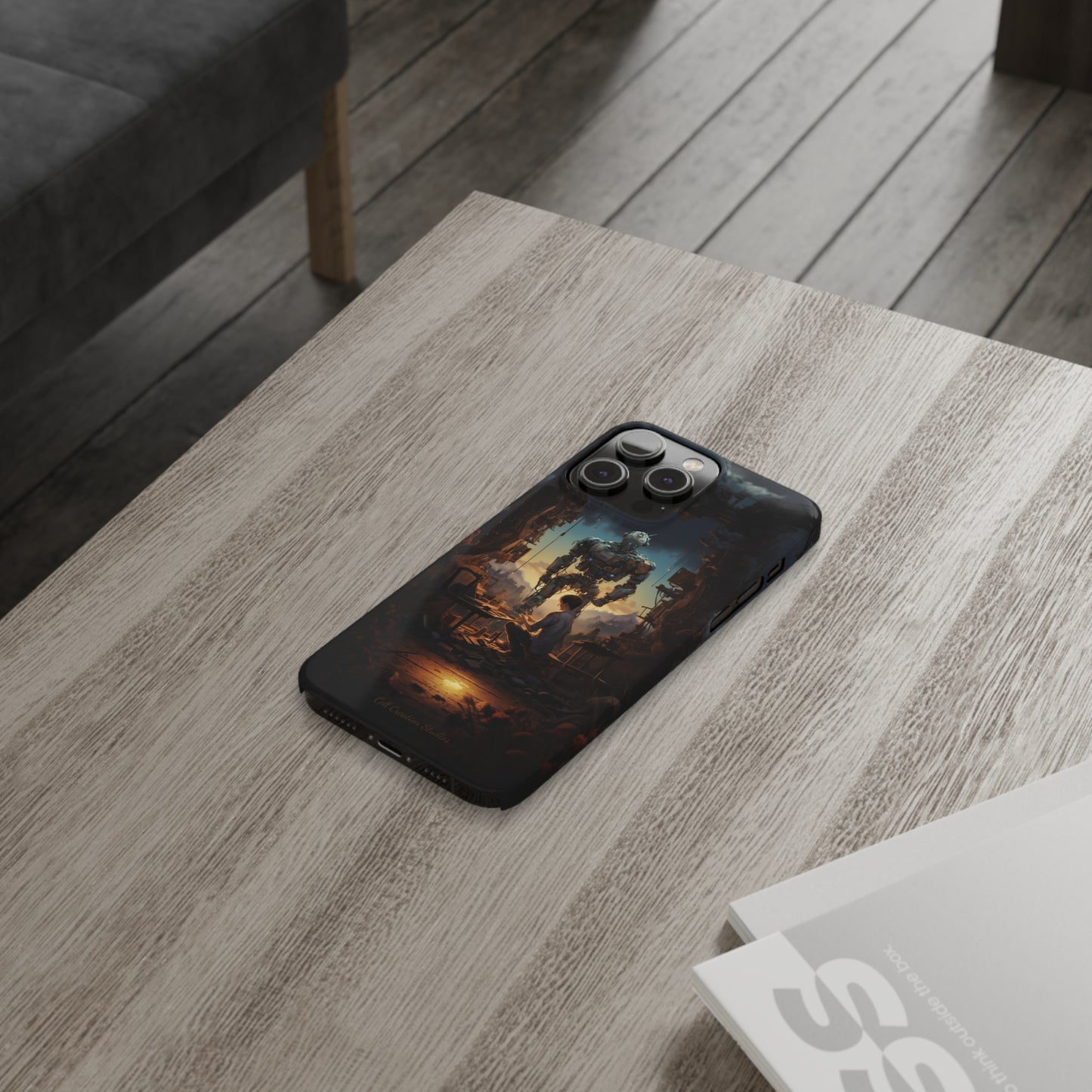 Introducing the "Mechanical Bond" Cell Phone Case – Witness a Captivating Moment of Giant Robot and Boy -Slim Phone Cases