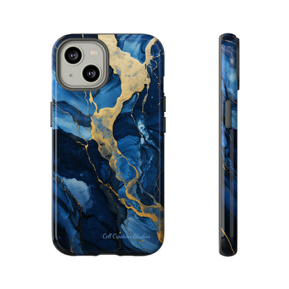 "Azure Elegance Marble" -Tough iPhone Cases