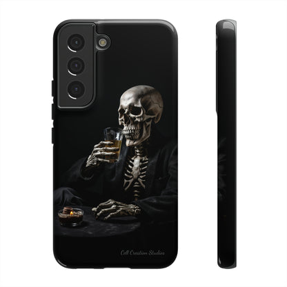 "Embrace the Dark Side with Our Skeleton Drinking Phone Case" -Tough Cases