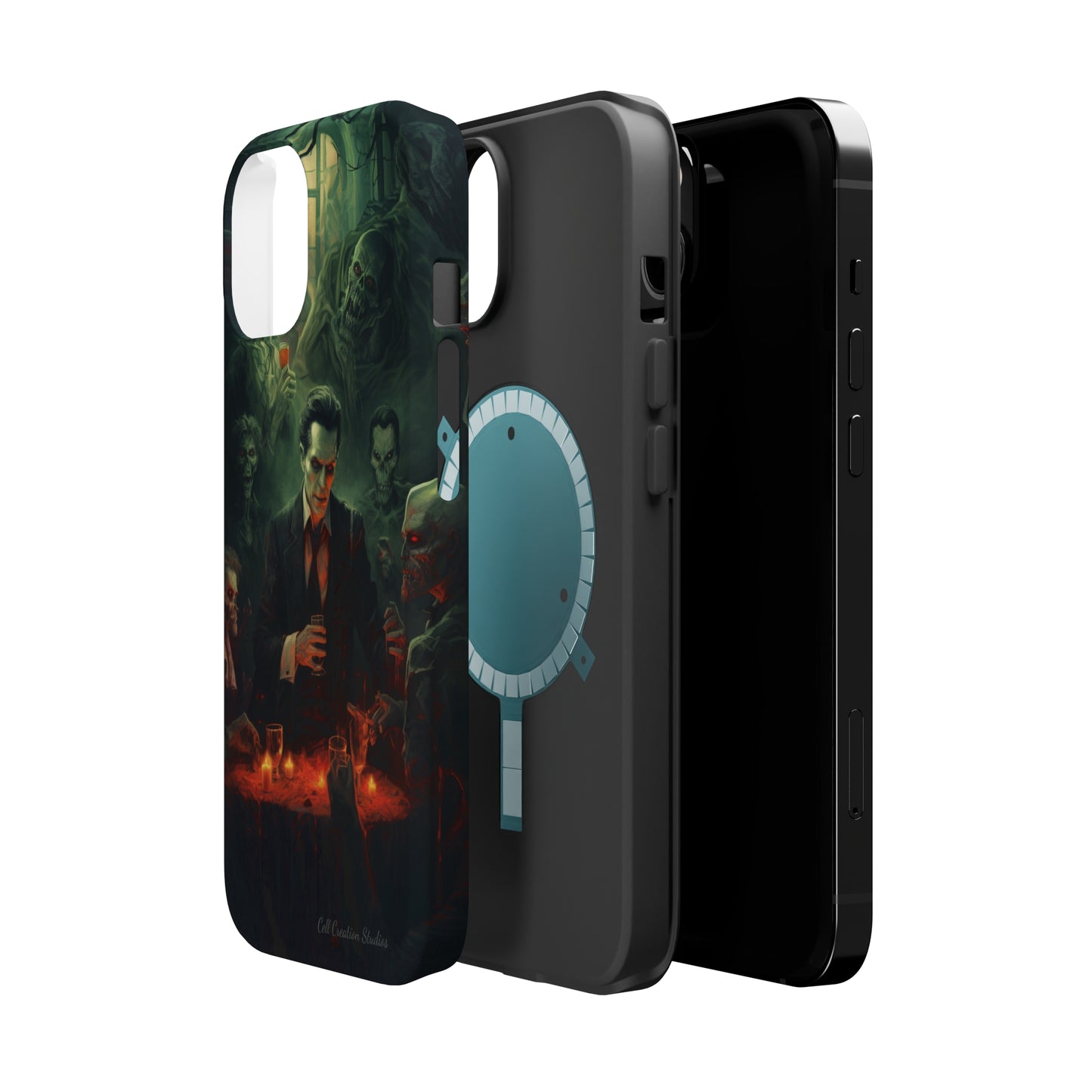 Introducing the "Dracula's Halloween Soiree" Cell Phone Case – Join the Spooky Gathering -MagSafe Tough Cases