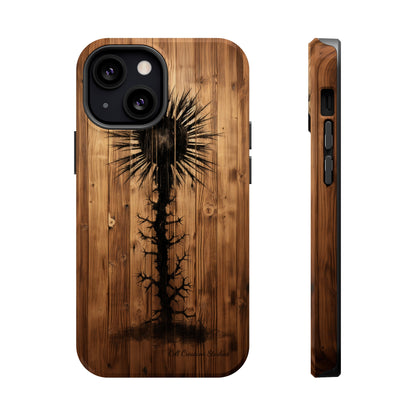 "Desert Plant on Wood Themed Phone Case: Embrace Nature's Beauty" -MagSafe Tough Cases