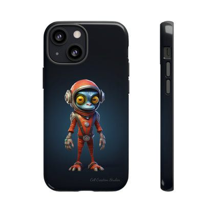 The "AstroGuard" Animated Blue Alien Astronaut Phone Case -Tough Cases