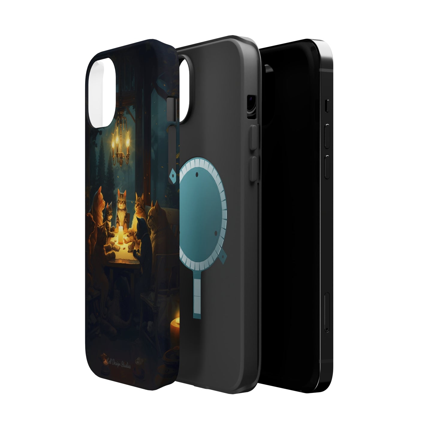 Introducing the "Paws & Whiskers Soirée" Cell Phone Case – A Feast of Friendship Under the Stars! -MagSafe Tough Cases