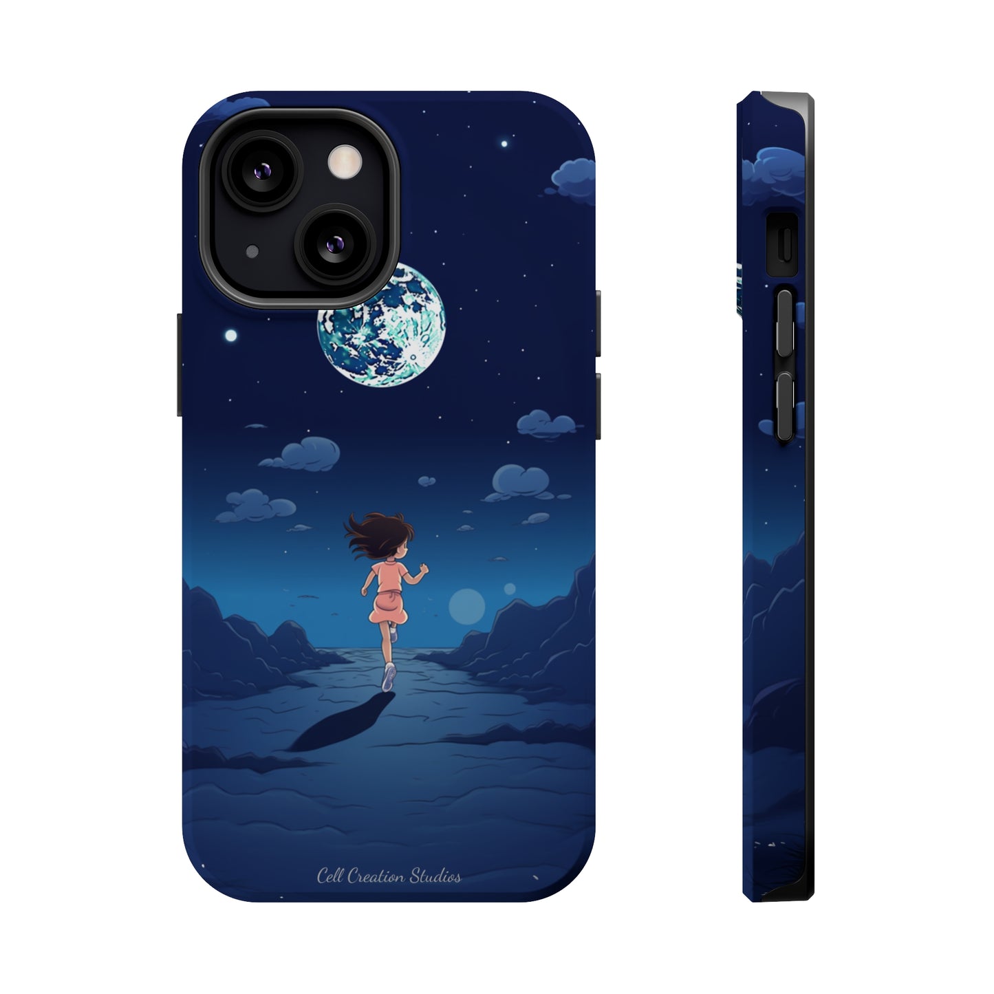 Introducing the "Moonlit Runner" Cell Phone Case – Embrace Adventure with a Captivating Lunar Design -MagSafe Tough Cases