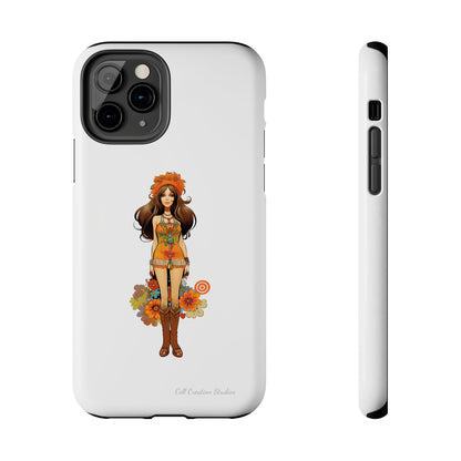 Introducing the "Groovy Hippie Chick" Cell Phone Case – Peace, Love, and Retro Style -Tough Phone Cases