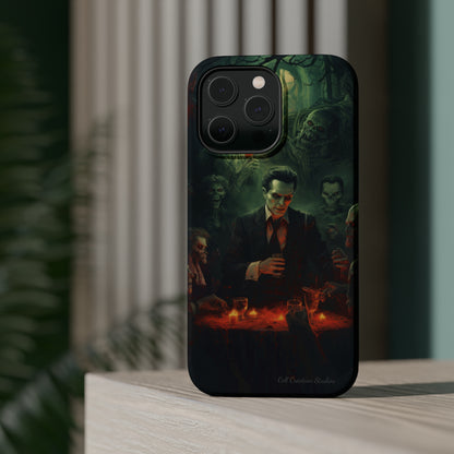 Introducing the "Dracula's Halloween Soiree" Cell Phone Case – Join the Spooky Gathering -MagSafe Tough Cases