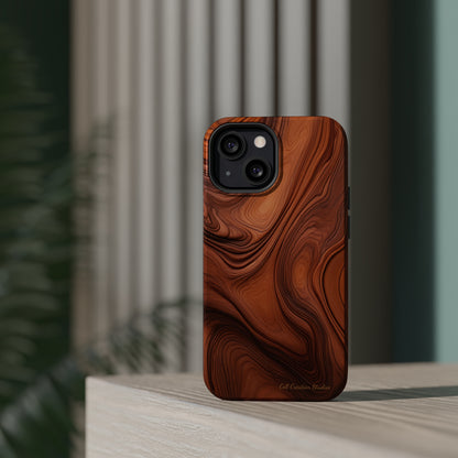 The "Natural Elegance" Wood Pattern Phone Case -MagSafe Tough Cases