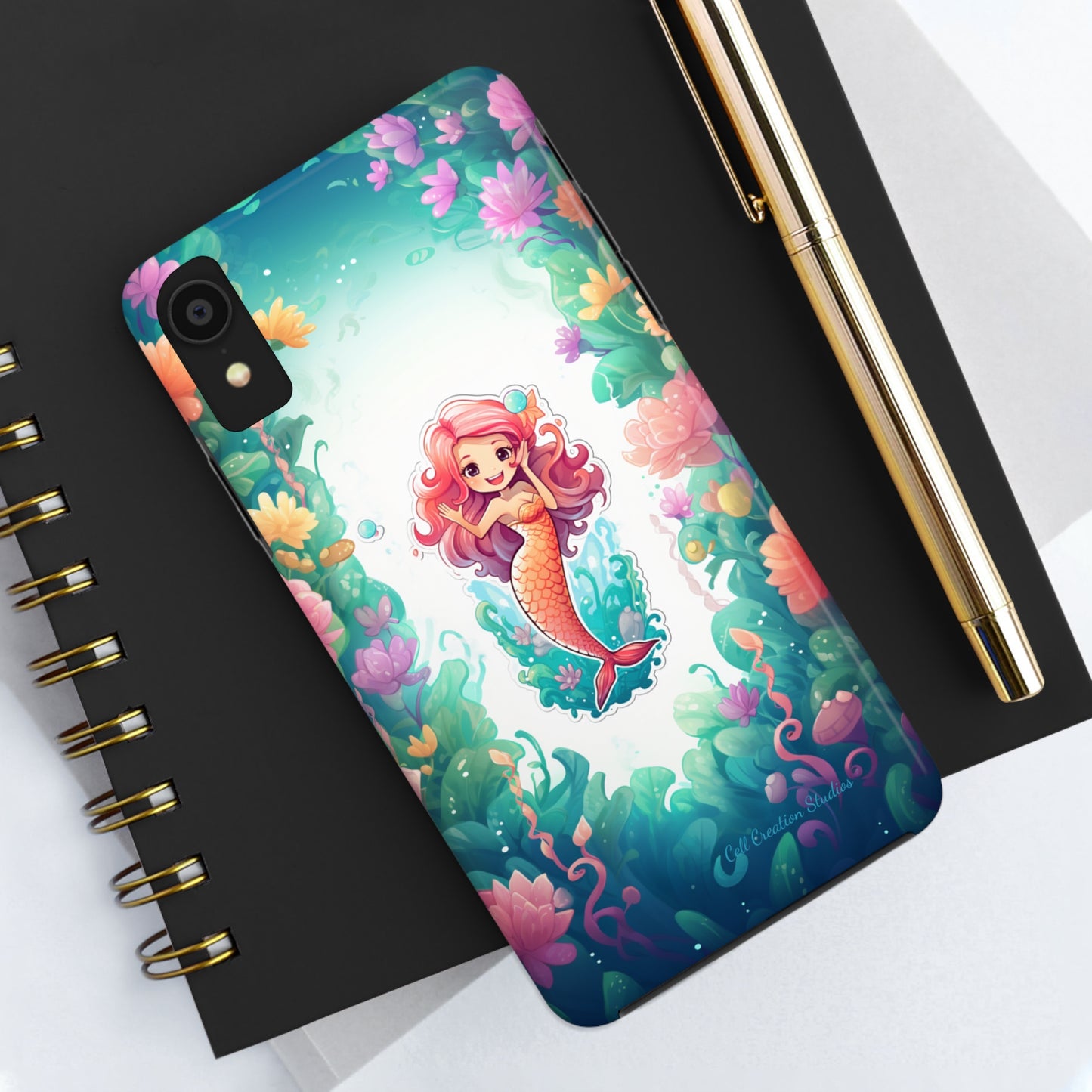 "Pink Seaflower Mermaid" -Tough iPhone Cases