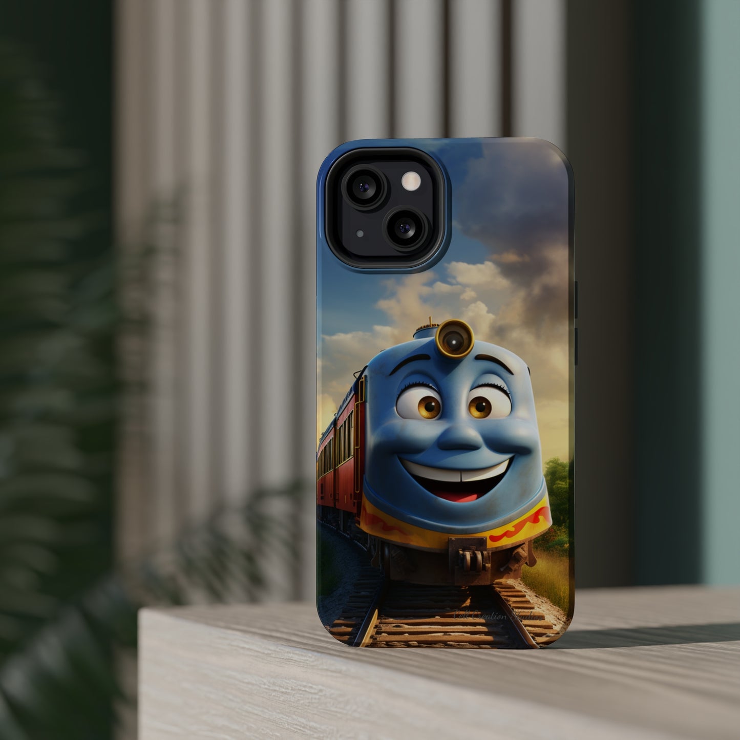 The "Smiling Blue Train" Phone Case -MagSafe Tough Cases