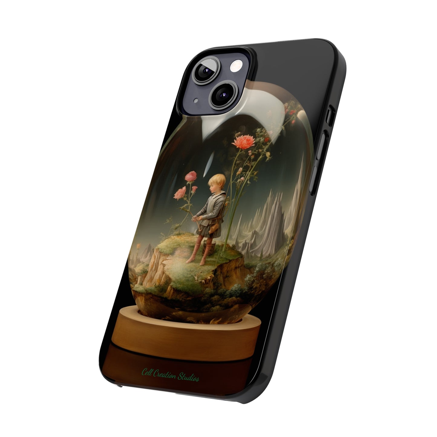 Introducing the "Miniature Gardener" Cell Phone Case – Embrace Your Imagination with a Captivating Glass-Encased Design -Slim Phone Cases