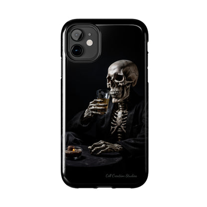 "Embrace the Dark Side with Our Skeleton Drinking Phone Case" -Tough Phone Cases