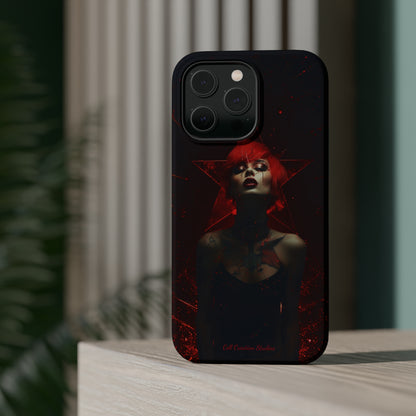 Introducing the "Inked Flame" Cell Phone Case – Embrace Fiery Elegance with a Tattooed Red-Headed Beauty -MagSafe Tough Cases