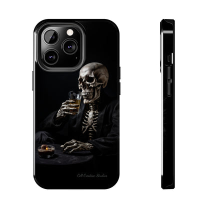 "Embrace the Dark Side with Our Skeleton Drinking Phone Case" -Tough Phone Cases