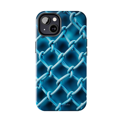 Introducing the "Elegant Chainlink" Cell Phone Case – Embrace Contemporary Style with Blue Chain Link Design -Tough Phone Cases