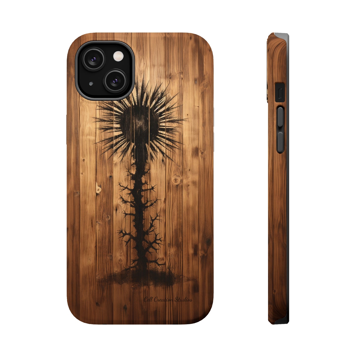 "Desert Plant on Wood Themed Phone Case: Embrace Nature's Beauty" -MagSafe Tough Cases