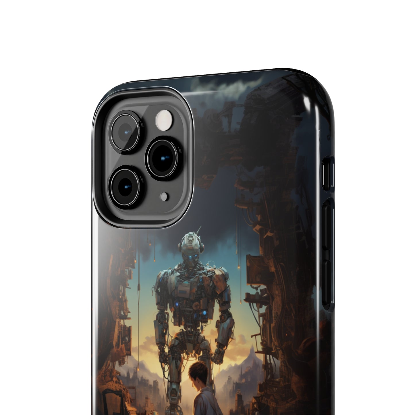 Introducing the "Mechanical Bond" Cell Phone Case – Witness a Captivating Moment of Giant Robot and Boy -Tough Phone Cases