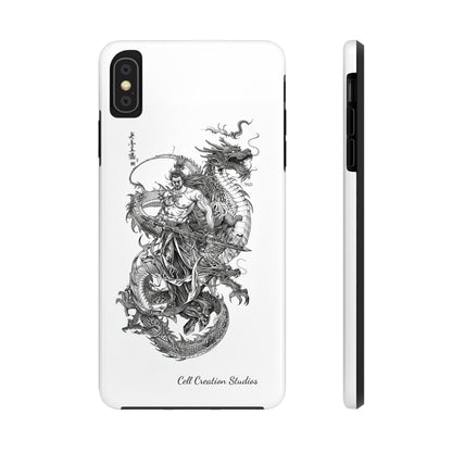 "Samurai and Dragon Sketch" -Tough iPhone Cases