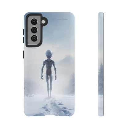 Introducing the "Frosty Extraterrestrial" Cell Phone Case – Embrace Alien Intrigue Amidst the Snowscape -Tough Cases