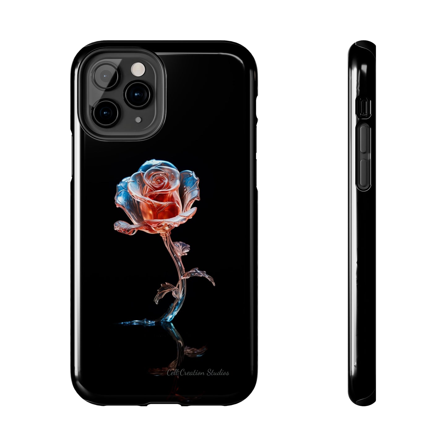 The "Glass Rose Elegance" Phone Case -Tough Phone Cases