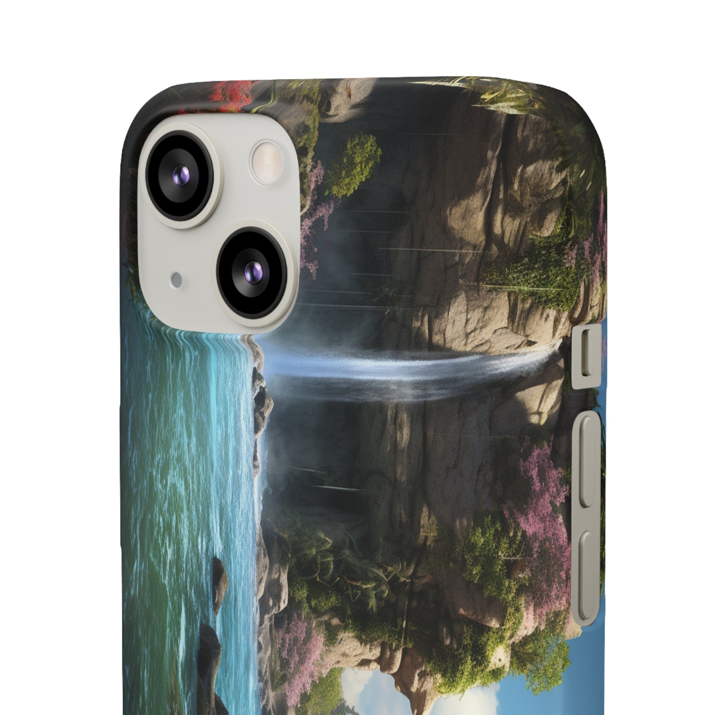 Introducing the "Nature's Cascade" Cell Phone Case – Capture Majestic Beauty with Rock Cliffs and Waterfall! -Snap Cases