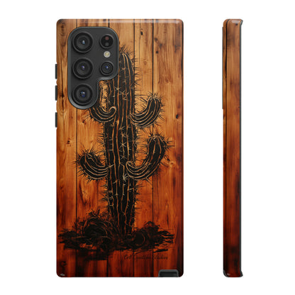 "Desert Vibes Cactus Burnt Wood Design" Phone Case -Tough Cases